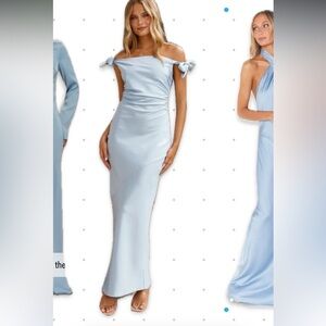 Tanya Bridal Sky Blue Off The Shoulder Bridesmaid Dress
